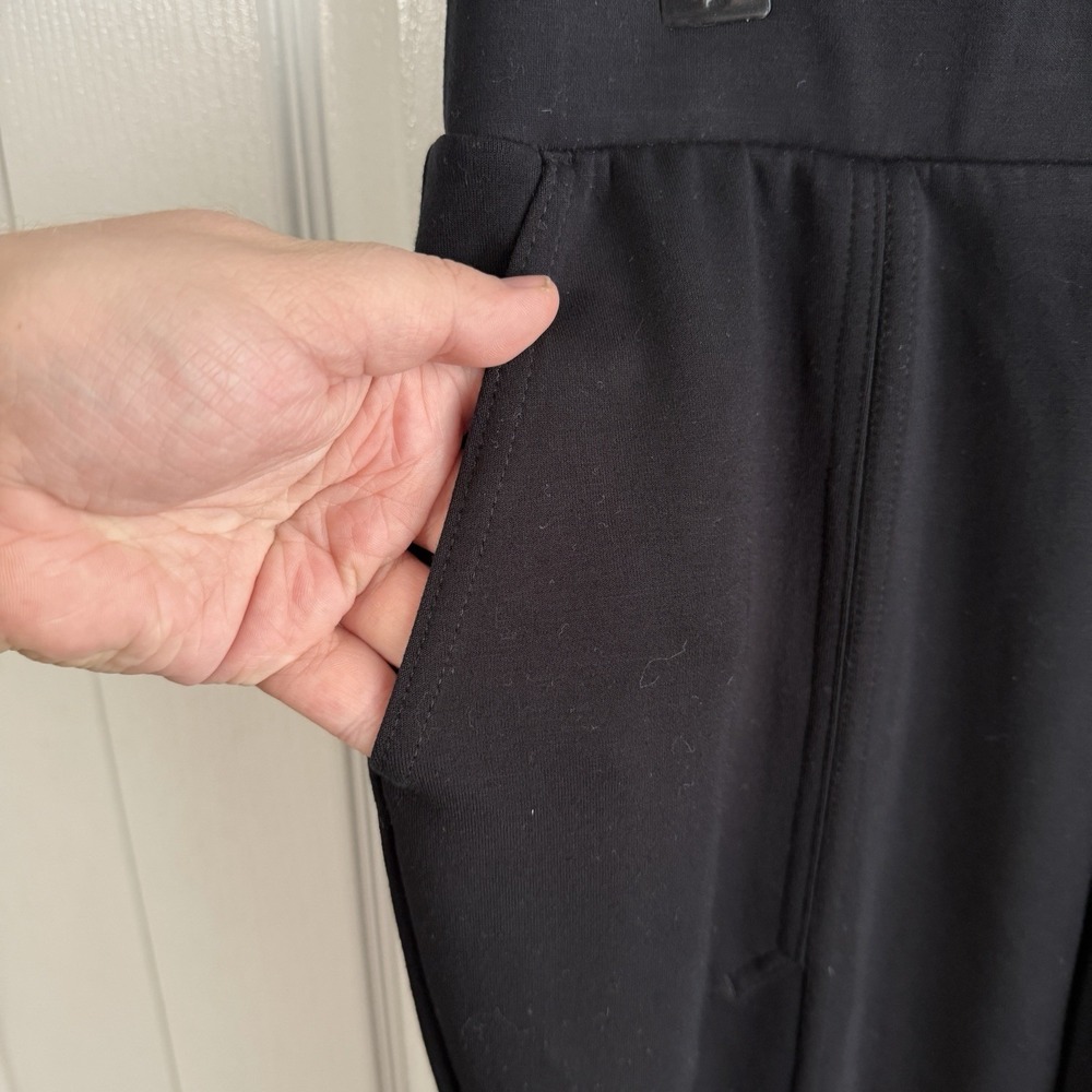 Versona Black Pleated Pull On Pants Women's Size Medium Office Comfy Travel Boho - Picture 2 of 5